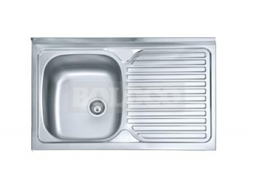 Fregadero de una cubeta de acero inoxidable con acabado satinado BL-834C