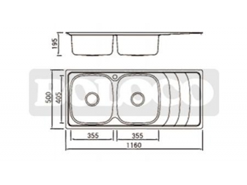 Fregadero de 2 senos de acero inoxidable con escurridor BL-938