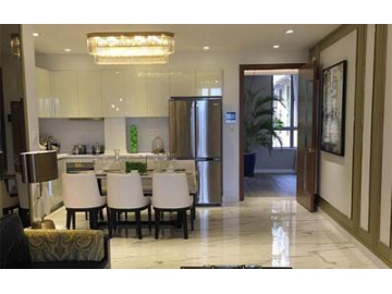 Baldosas de porcelana imitación mármol para un apartamento de alta gama en Camboya