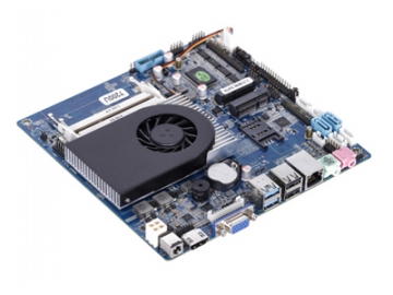 Placa madre Mini-ITX QM9600/QM9700, Procesadores Intel Gen 6ta/7ma Core-i/ Celeron, Potencia DC