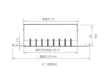 Rejilla lineal de aluminio serie QD-LFK6, con lamas de 0° o 30°