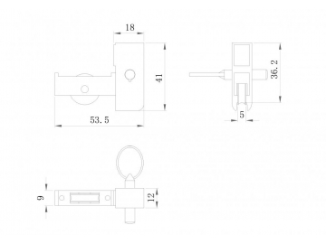 Rueda Fija T036; Ruedas para Puertas y Ventanas Corredizas