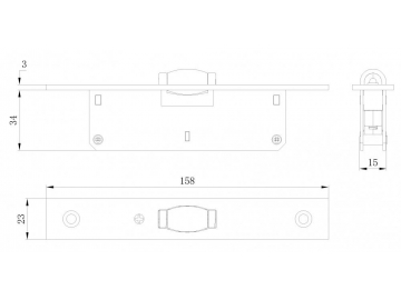 Cerraduras 2221B; Cerraduras de Gancho; Cerraduras de Embutir; Accesorios para Puertas