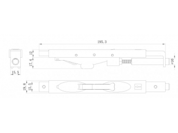 Cerrojo 1201D; Accesorios para Puertas y Ventanas; Herrajes para Puertas y Ventanas