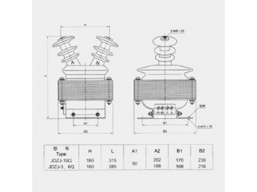 Transformador de media tensión para exterior, JDZ/JDZJ-6/10