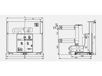 Disyuntor de vacío para interiores 12/24kV, ZN63A(VS1)