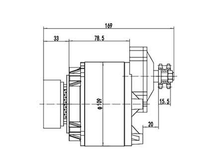 Motor DC de Imán Permanente, con Escobillas 450W (3500±6% RPM), ZD109AZ3