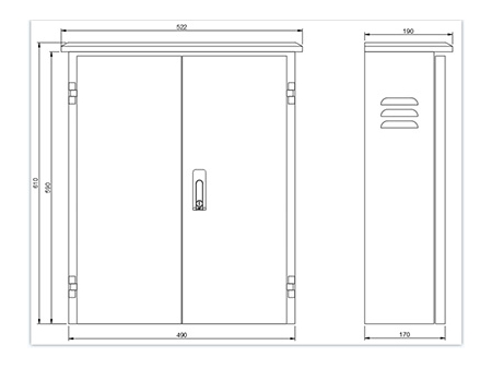 Gabinete eléctrico con doble puerta (acero inoxidable, bisagra continua, IP66)
