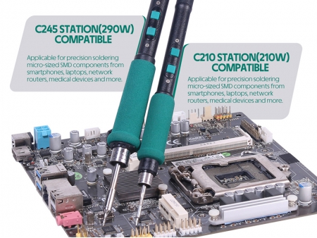 Mini estación de retrabajo de aire caliente YIHUA 992D II con mango para soldador C210/C245