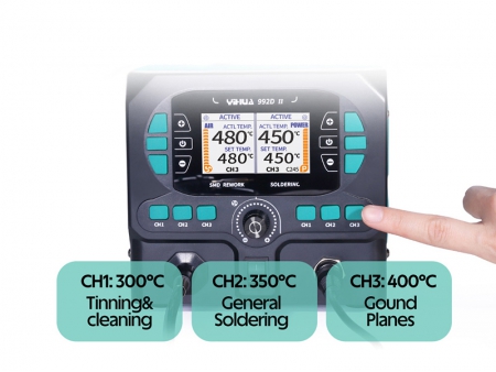 Mini estación de retrabajo de aire caliente YIHUA 992D II con mango para soldador C210/C245