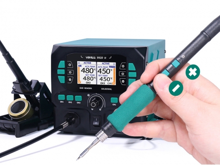 Mini estación de retrabajo de aire caliente YIHUA 992D II con mango para soldador C210/C245