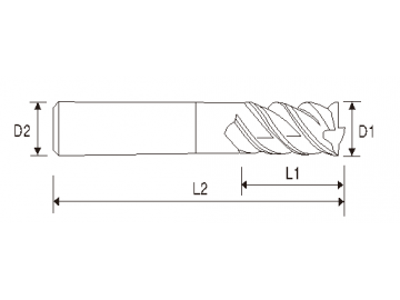 Fresa de extremo de 4 filos EMB03 (longitud regular)