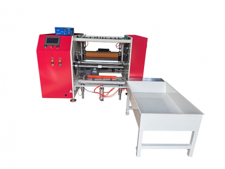 Rebobinadora cortadora de película estirable dúplex (corte automático)
