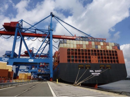 Grúa pórtico de barco a tierra