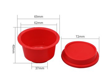 Vaso con tapa IML de 80ml (rojo), CX010