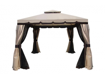 Gazebo/Cenador de techo de doble capa con marco de aluminio 10' x 10'