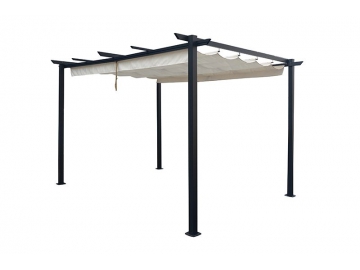 Pérgola de aluminio con dosel retráctil