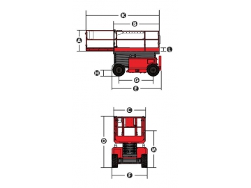 Plataforma de tijera autopropulsada para terrenos difíciles, Serie XE-RT