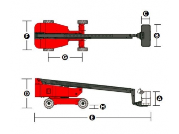 Elevador de pluma telescópica autopropulsada, HT390/HT410J