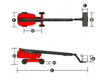 Elevador de pluma telescópica autopropulsada, HT390/HT410J