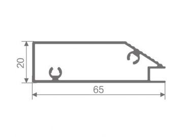 Puerta de gabinete de vidrio con marco de aluminio, Boloni 65