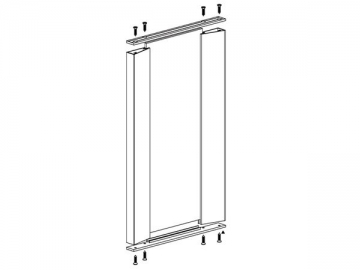 Puerta de gabinete de vidrio con marco de aluminio, Boloni