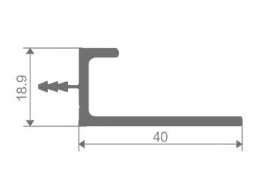 Mango continuo de puerta de gabinete de aluminio (sección en forma de L)