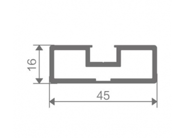 Pista para puerta corredera/corrediza de aluminio