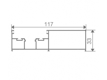 Pista para puerta corredera/corrediza de aluminio