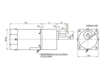 Motor de inducción  104mm 200W