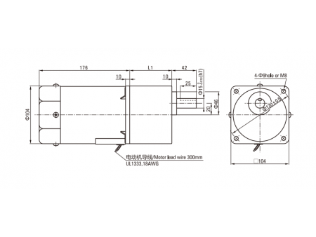 Motor de inducción  104mm 140W