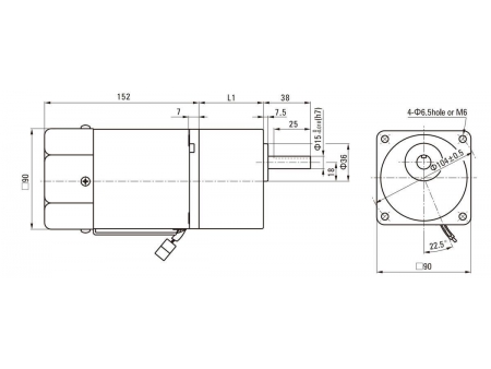 Motor para control de velocidad  90mm 90W