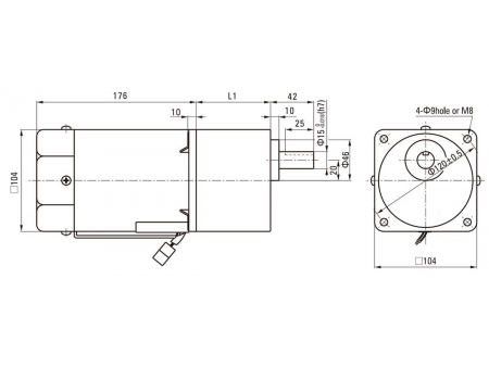 Motor para control de velocidad  104mm 140W