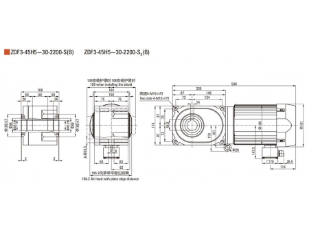 Motorreductor hipoidal F2/F3 de  2200W