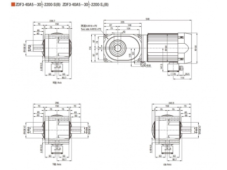 Motorreductor hipoidal F2/F3 de  2200W
