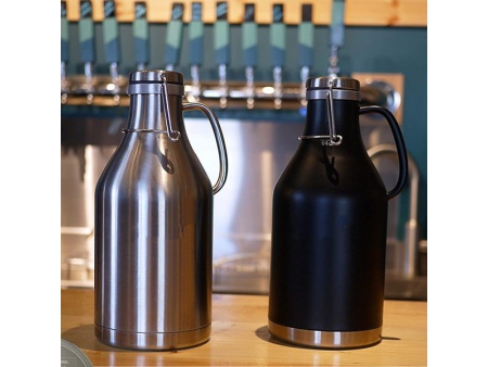 Growler de 1.89L con Aislamiento al Vacío y Tapa Flip Top