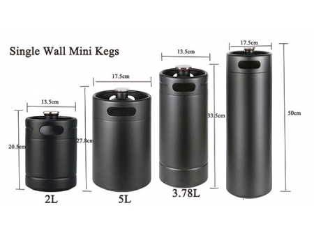 Barril de Pared Simple de 4L, con Dispensador de CO₂