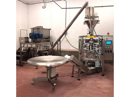 Máquina llenadora y selladora de polvos vertical