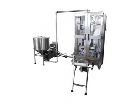 Máquina llenadora y selladora de líquidos y pastas vertical