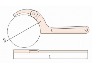 Llave de gancho ajustable antichispas 173B