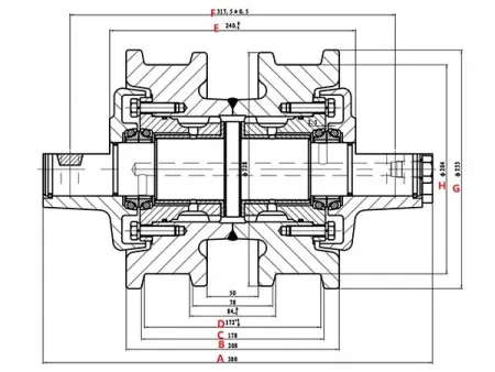 Rodillo inferior para bulldozer Caterpillar D5B