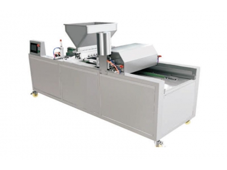 Depositadora automática de pasteles (tolva única)  Máquina formadora de pasteles con unidad de pulverización