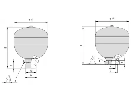 Acumulador de diafragma YDA (acumulador de membrana)