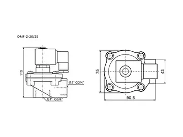 Serie DMF-Z  Válvula solenoide de 2/2 vías de aluminio fundido