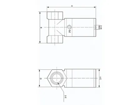Válvula neumática de 2/2 vías de acero inoxidable