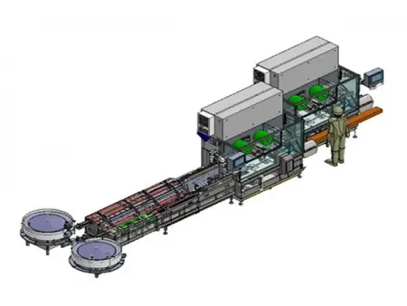 Sistema automático de envasado con alimentador de doble tolva