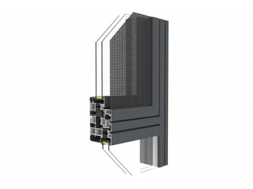 Ventana basculante y giratoria de aluminio con mosquitera, apertura hacia adentro, GD115A