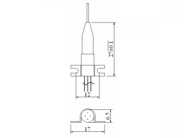 1-4mW Diodo láser 2.5G de cable coaxial 1310nm DFB