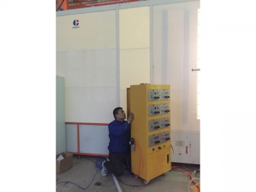 Línea de pintura electrostática