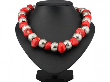 Collar tipo coral rojo